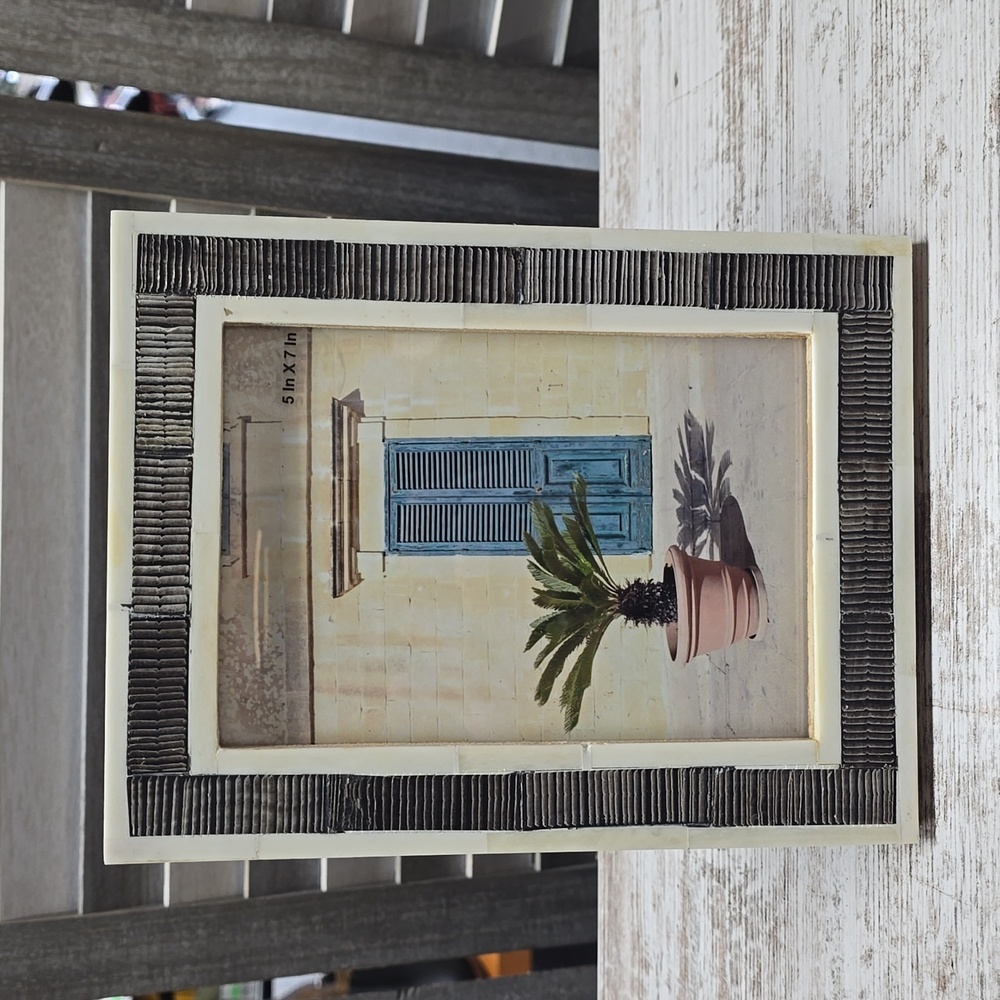 Opalhouse™ 5" x 7" Scratched Bone Photo Frame – Light Brown